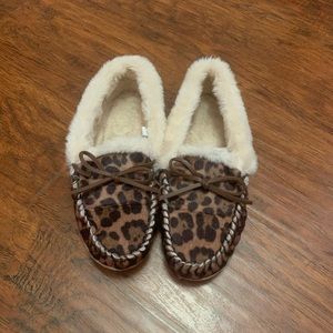 J. Crew Factory Leopard Mocassin Slippers